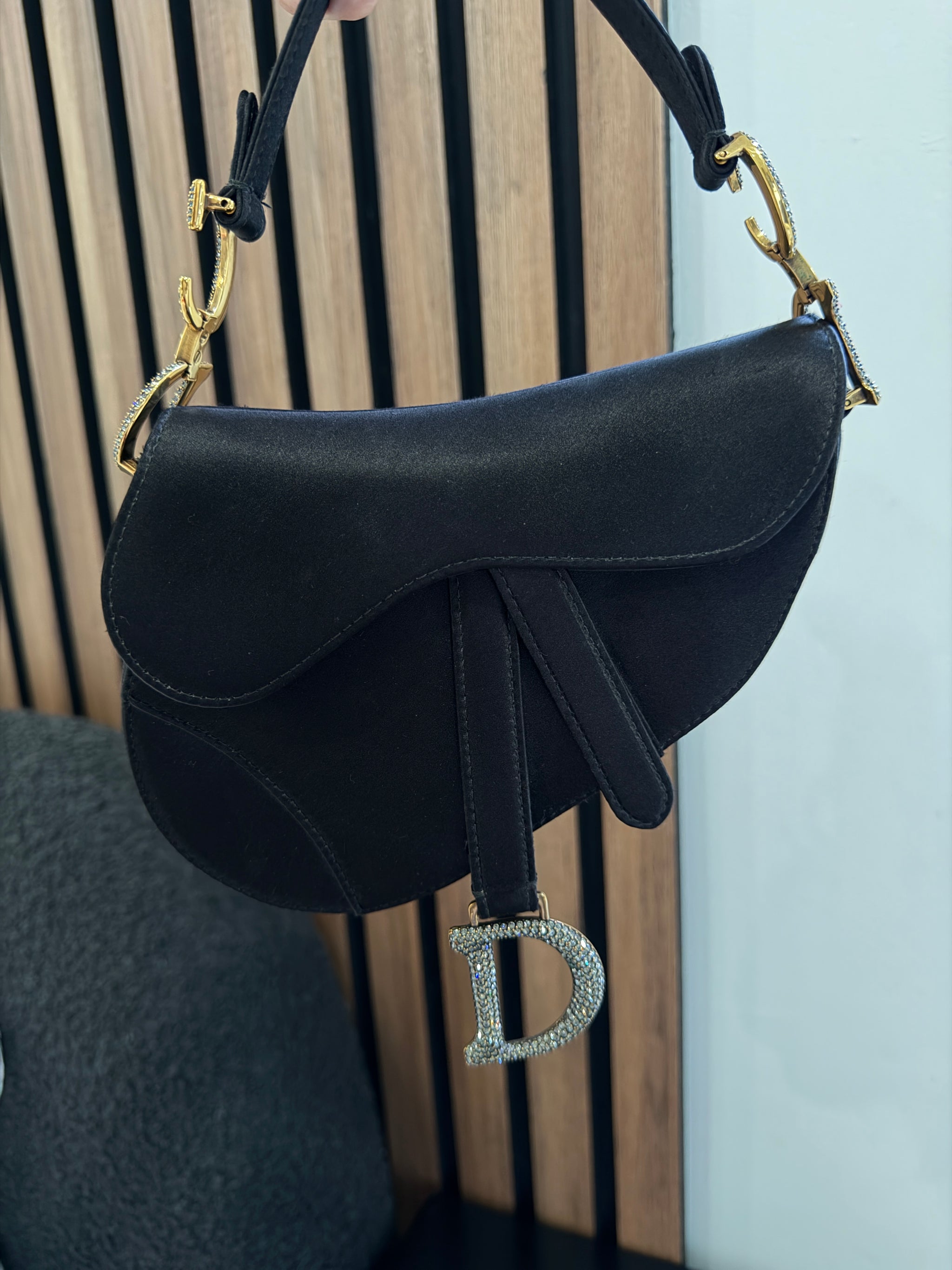 Dior Mini Satin Saddle Bag