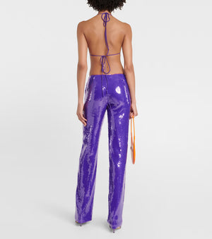 Laquan Smith Low-rise Sequin Pant