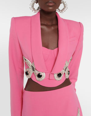 AREA Cropped Butterfly Blazer