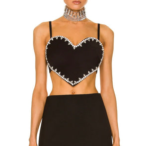 AREA Heart Crop Top
