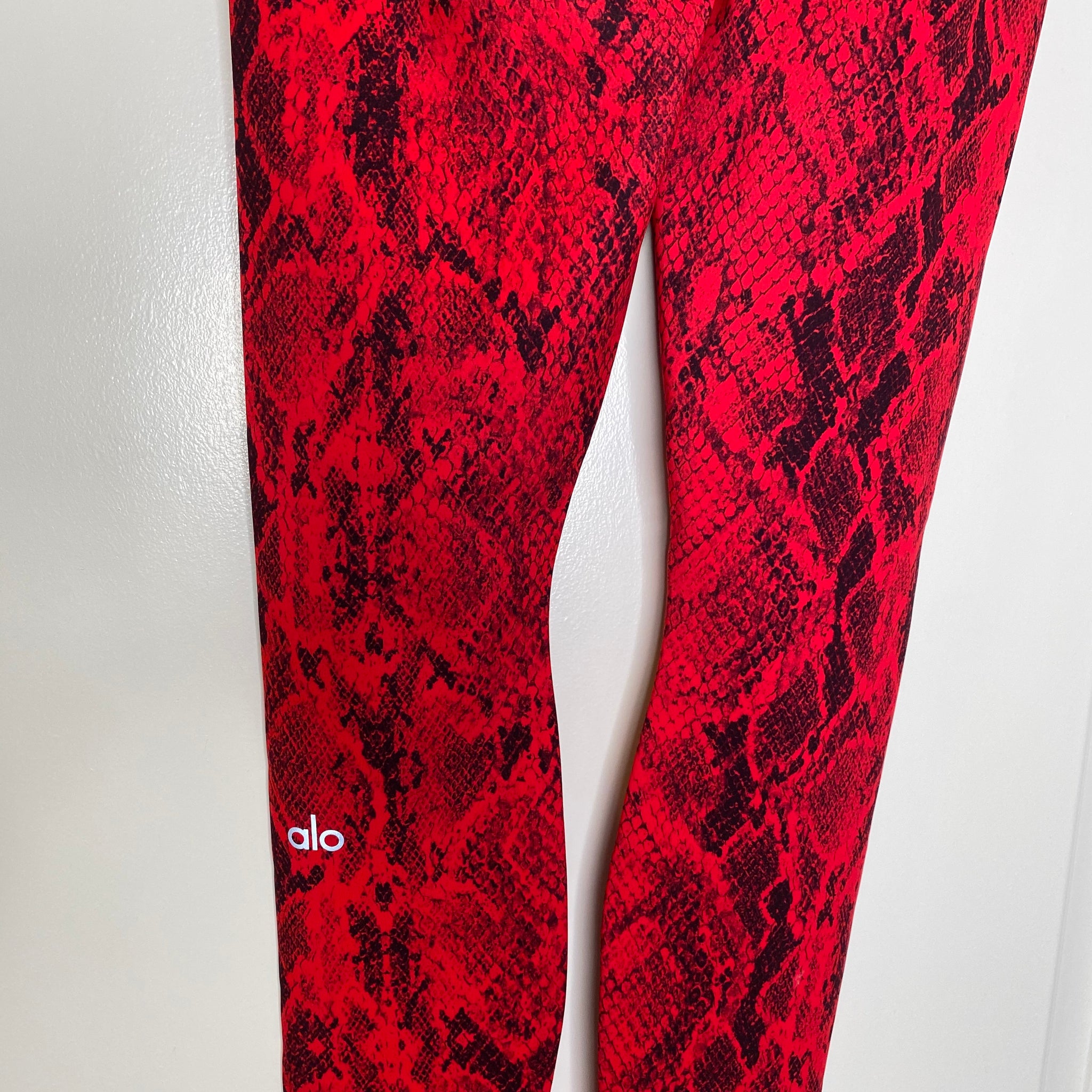 Red Alo High Waisted Snake Print Leggings - Still That Bitch