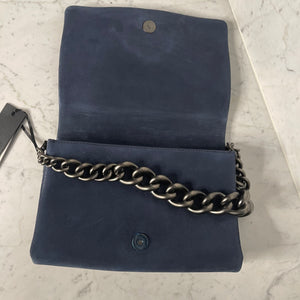 Versace Navy Blue Palazzo Medusa Crystal Embellished Handbag