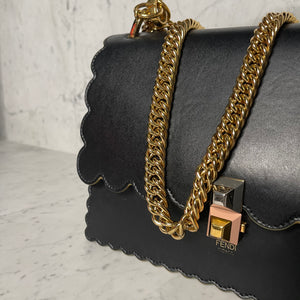 Black Fendi Kan I Box Handbag