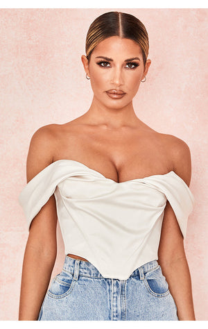 Cream Satin House Of CB Bustier Top